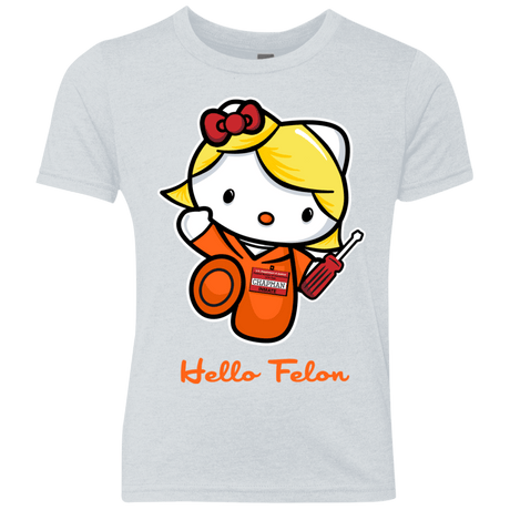 T-Shirts Heather White / YXS Orange is the New Cat Youth Triblend T-Shirt