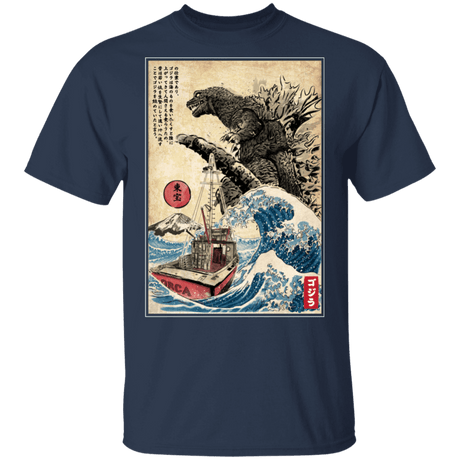 T-Shirts Navy / S Orca in Japan Woodblock T-Shirt