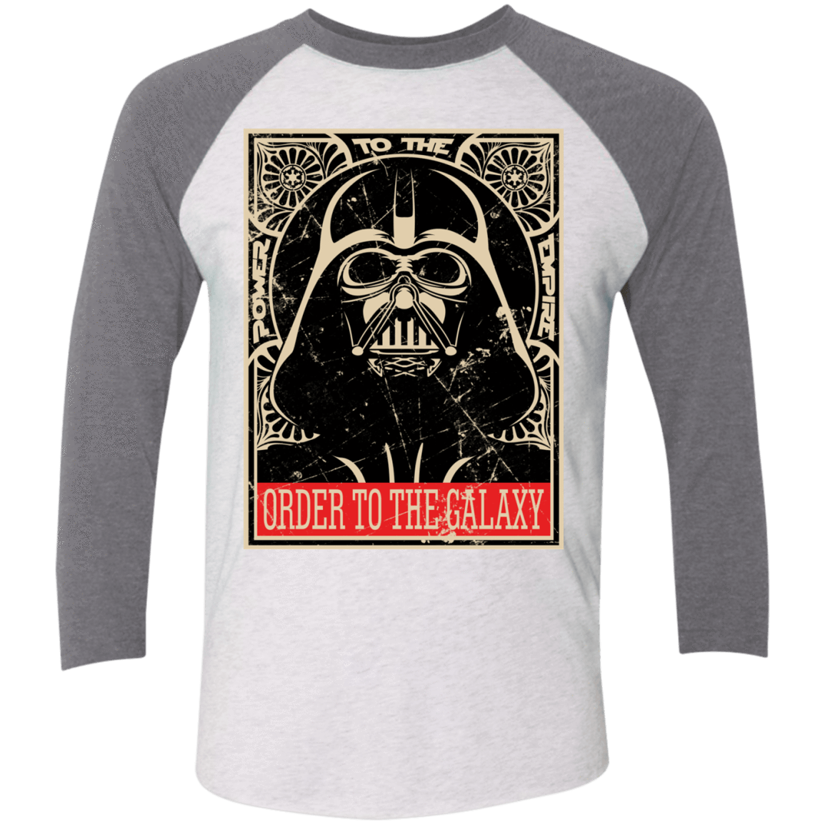 T-Shirts Heather White/Premium Heather / X-Small Order to the galaxy Men's Triblend 3/4 Sleeve