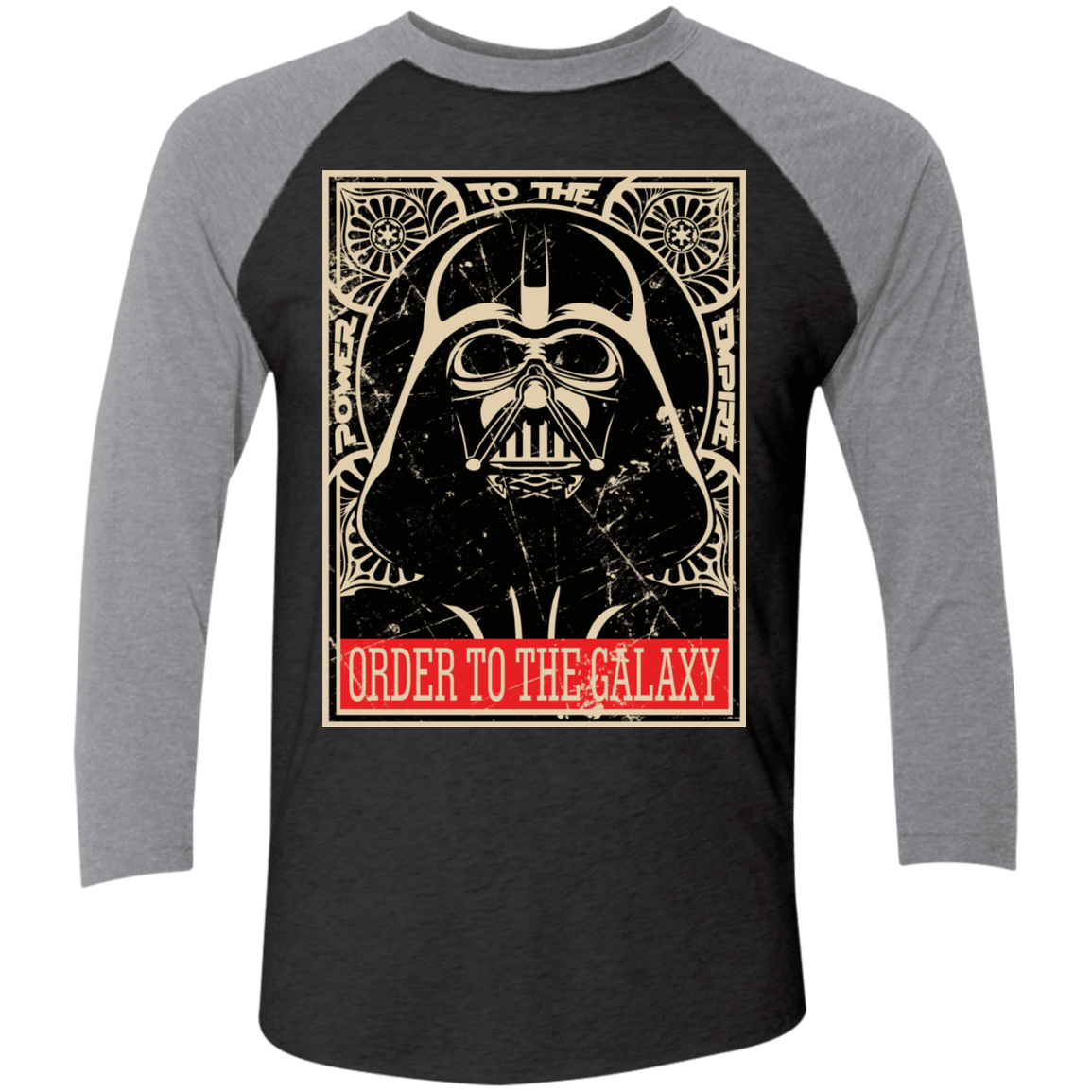 T-Shirts Vintage Black/Premium Heather / X-Small Order to the galaxy Men's Triblend 3/4 Sleeve