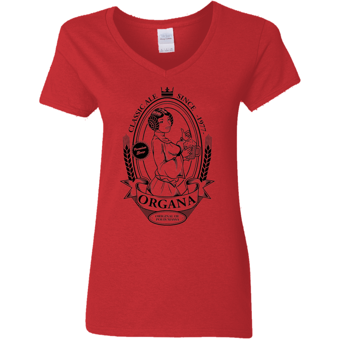 T-Shirts Red / S Organa Ale Women's V-Neck T-Shirt