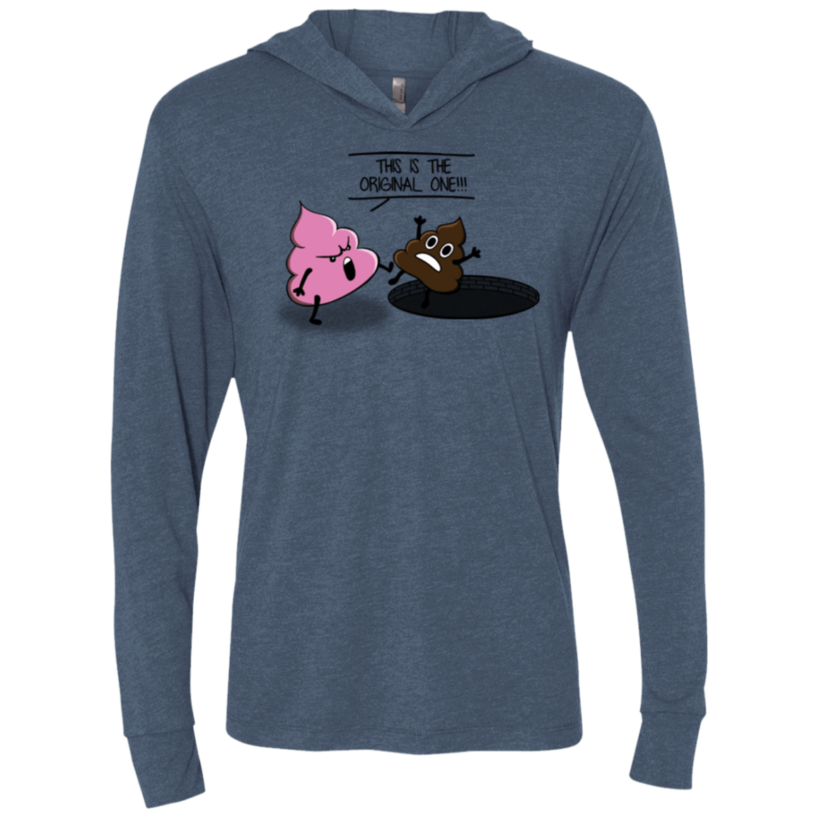 T-Shirts Indigo / X-Small Original one Triblend Long Sleeve Hoodie Tee