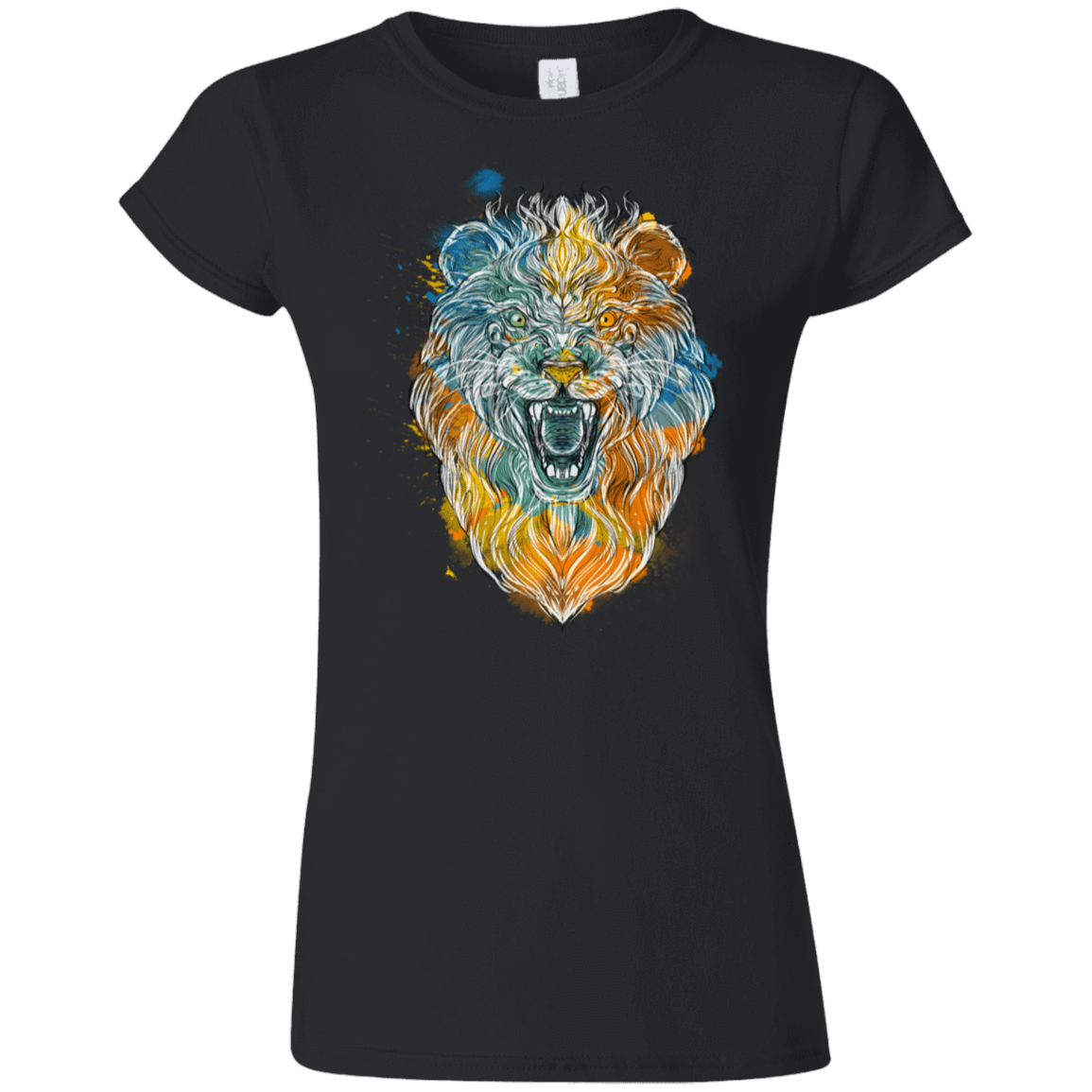 T-Shirts Black / S Ornamental Lion Junior Slimmer-Fit T-Shirt