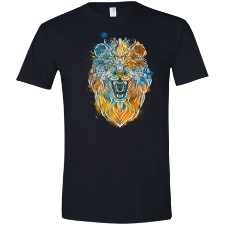 T-Shirts Black / X-Small Ornamental Lion Men's Semi-Fitted Softstyle