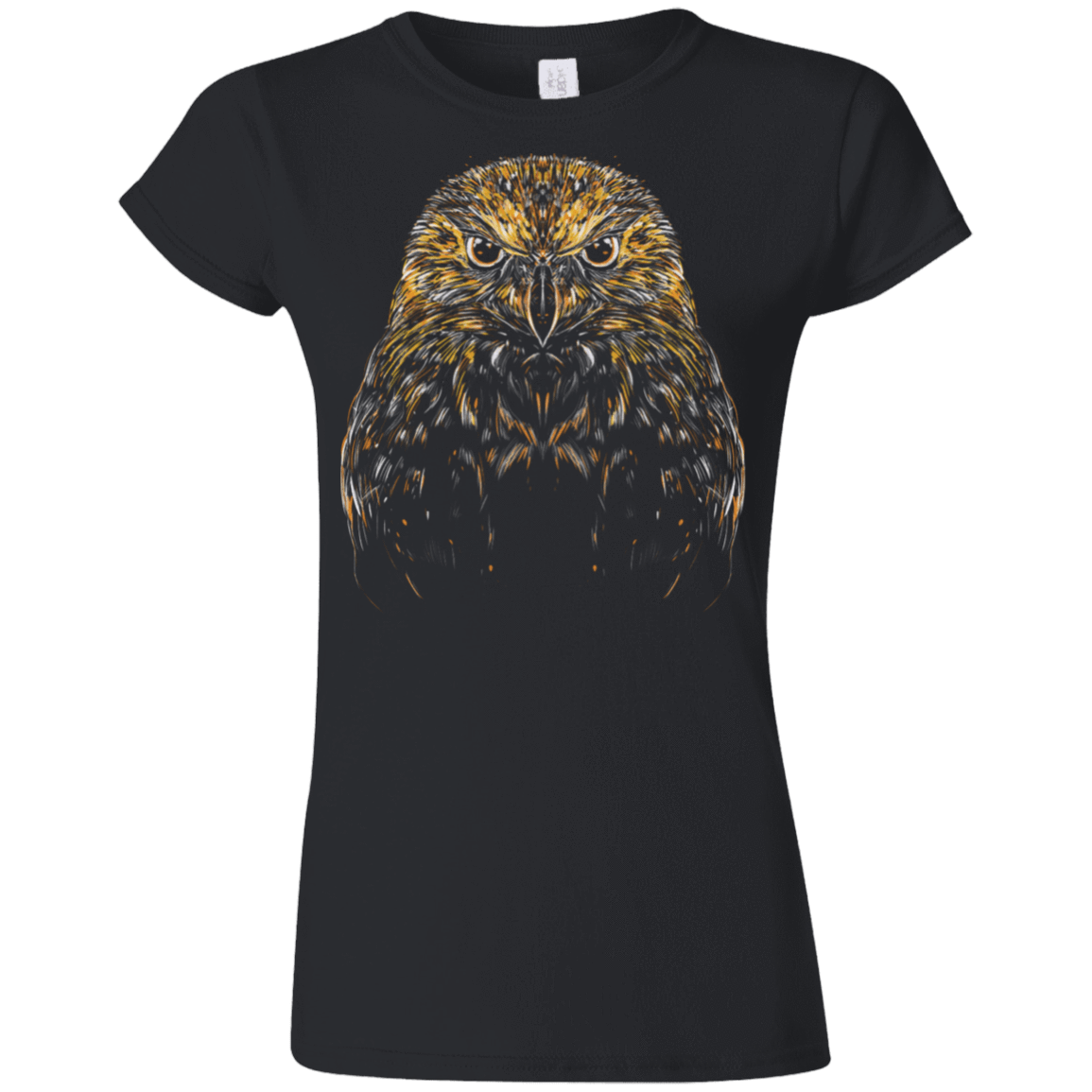 T-Shirts Black / S Ornamental Owl Junior Slimmer-Fit T-Shirt