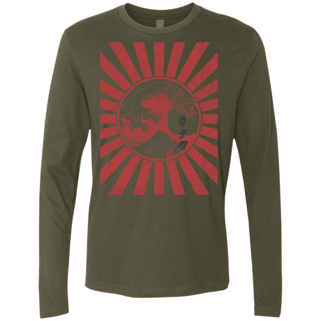 T-Shirts Military Green / Small Otaku Flag Men's Premium Long Sleeve