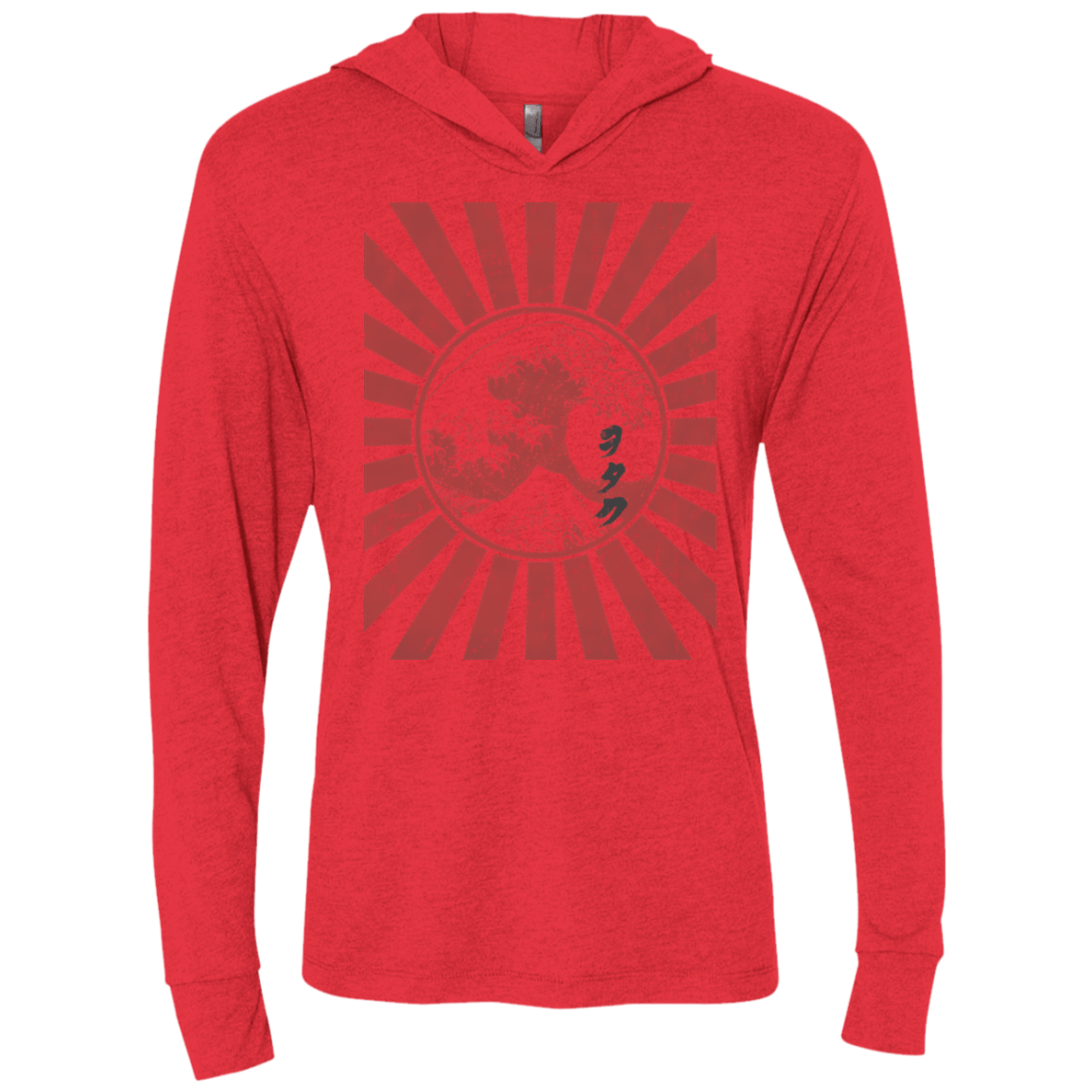 T-Shirts Vintage Red / X-Small Otaku Flag Triblend Long Sleeve Hoodie Tee