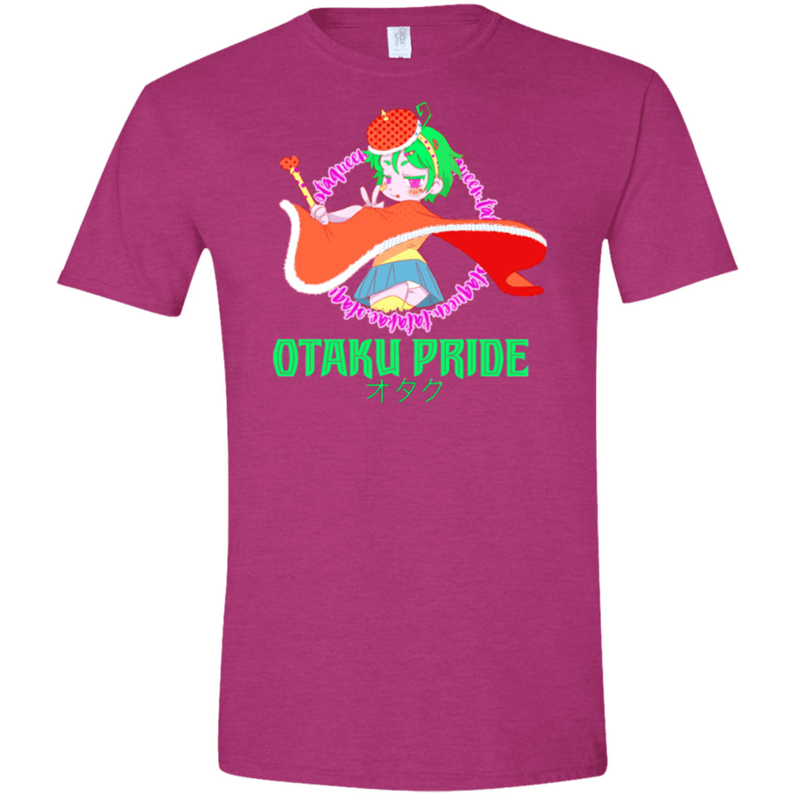 T-Shirts Antique Heliconia / S Otaqueen Men's Semi-Fitted Softstyle