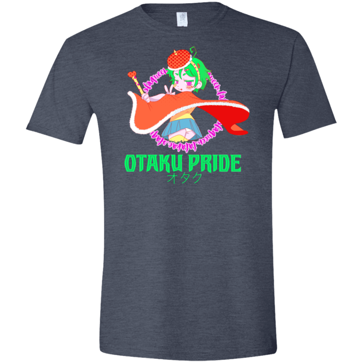 T-Shirts Heather Navy / S Otaqueen Men's Semi-Fitted Softstyle