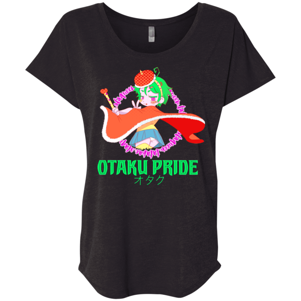 T-Shirts Vintage Black / X-Small Otaqueen Triblend Dolman Sleeve