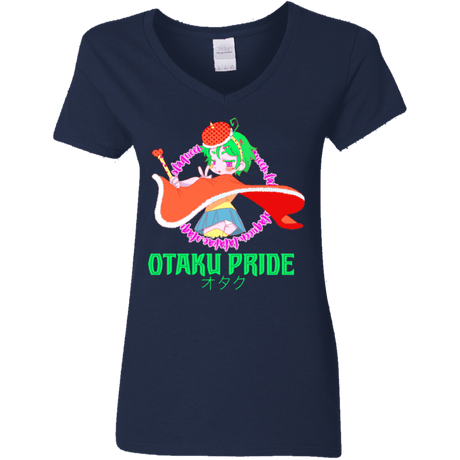 T-Shirts Navy / S Otaqueen Women's V-Neck T-Shirt