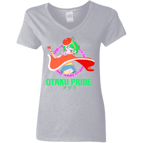 T-Shirts Sport Grey / S Otaqueen Women's V-Neck T-Shirt