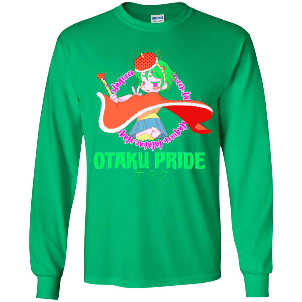 T-Shirts Irish Green / YS Otaqueen Youth Long Sleeve T-Shirt