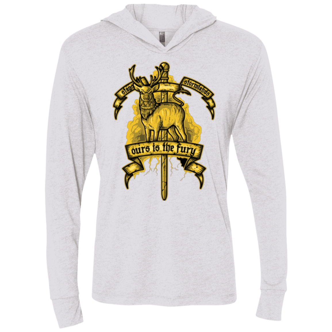 T-Shirts Heather White / X-Small OURS IS THE FURY Triblend Long Sleeve Hoodie Tee