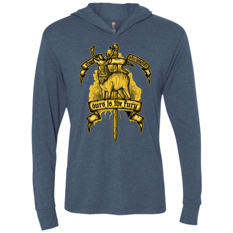 T-Shirts Indigo / X-Small OURS IS THE FURY Triblend Long Sleeve Hoodie Tee
