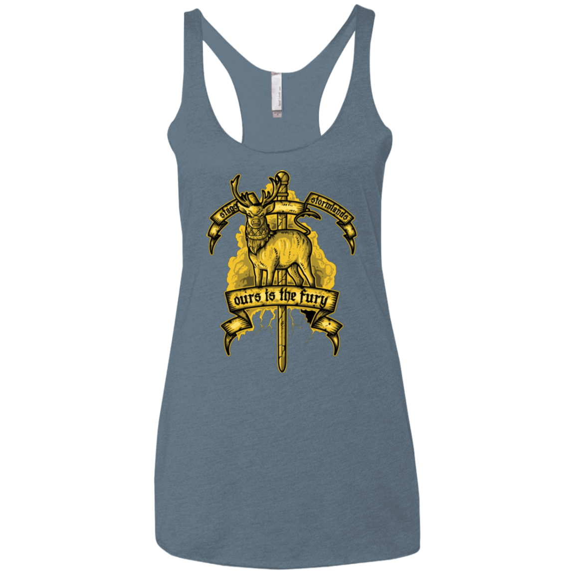T-Shirts Indigo / X-Small OURS IS THE FURY Women's Triblend Racerback Tank
