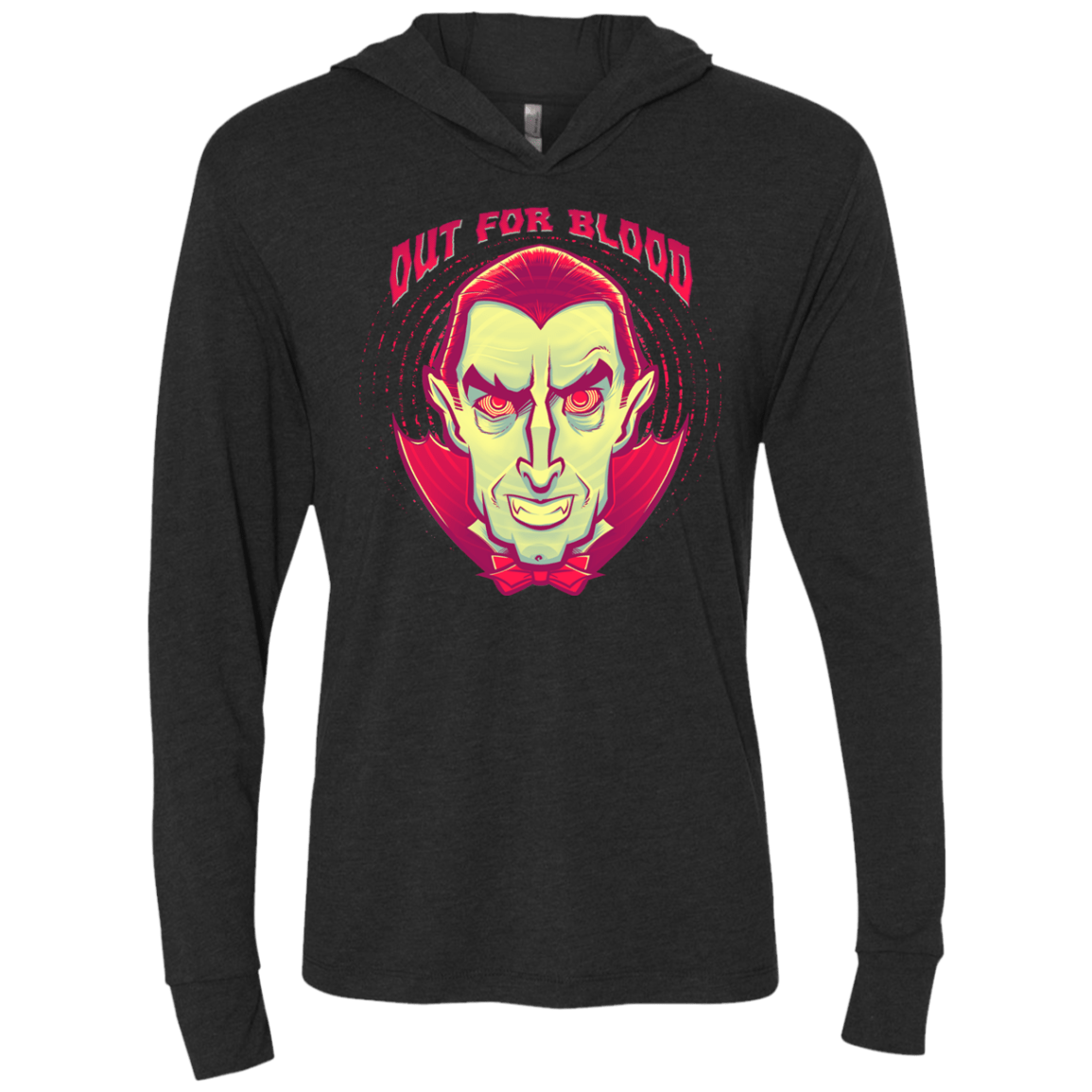 OUT FOR BLOOD Triblend Long Sleeve Hoodie Tee