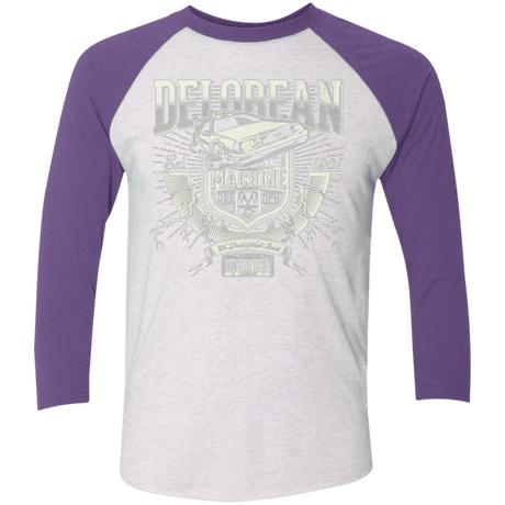 T-Shirts Heather White/Purple Rush / X-Small Outa Time Men's Triblend 3/4 Sleeve