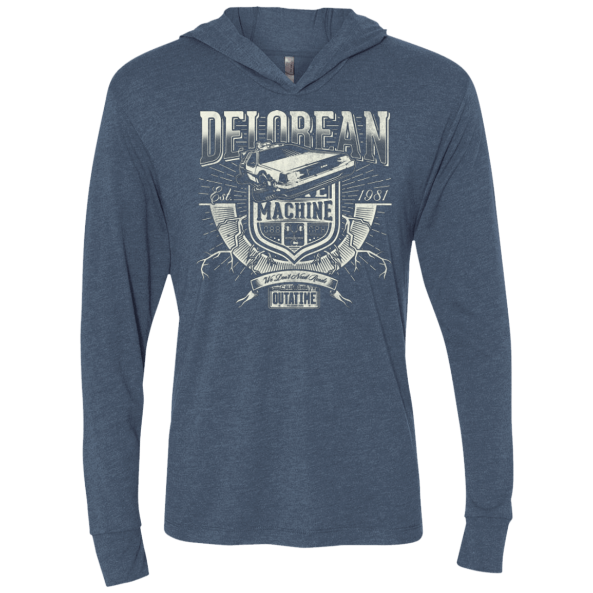 T-Shirts Indigo / X-Small Outa Time Triblend Long Sleeve Hoodie Tee