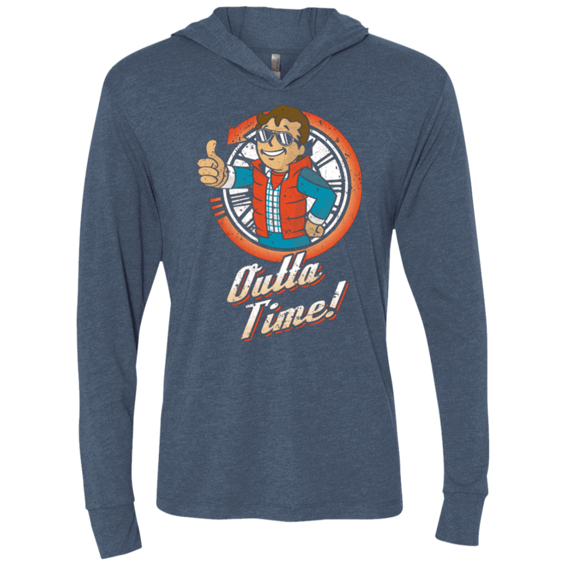 T-Shirts Indigo / X-Small Outta Time Triblend Long Sleeve Hoodie Tee