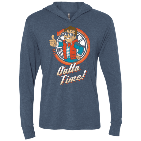 T-Shirts Indigo / X-Small Outta Time Triblend Long Sleeve Hoodie Tee