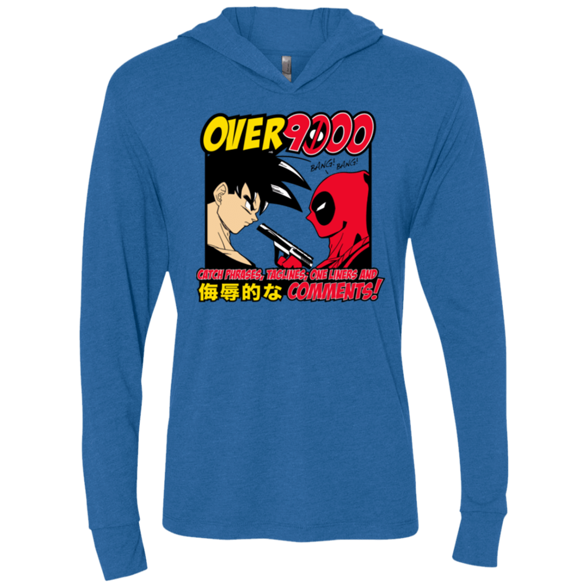 T-Shirts Vintage Royal / X-Small Over 9000 Triblend Long Sleeve Hoodie Tee