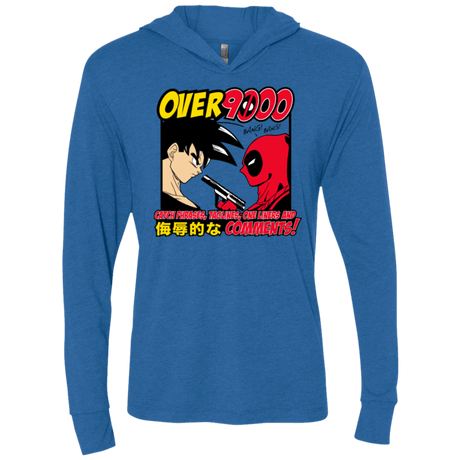 T-Shirts Vintage Royal / X-Small Over 9000 Triblend Long Sleeve Hoodie Tee