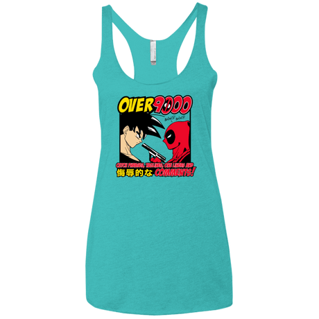 T-Shirts Tahiti Blue / X-Small Over 9000 Women's Triblend Racerback Tank