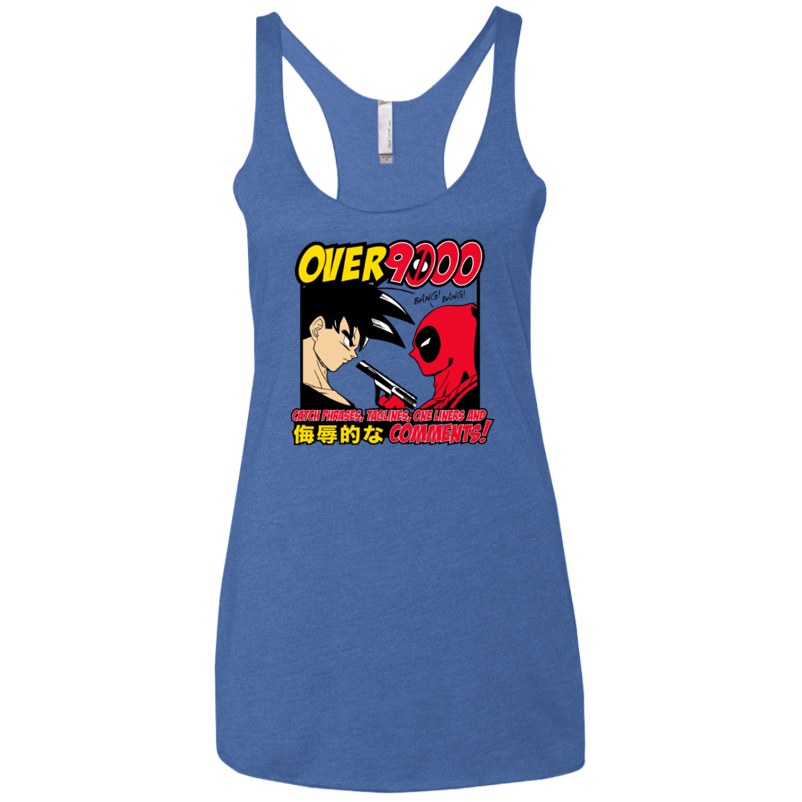 T-Shirts Vintage Royal / X-Small Over 9000 Women's Triblend Racerback Tank