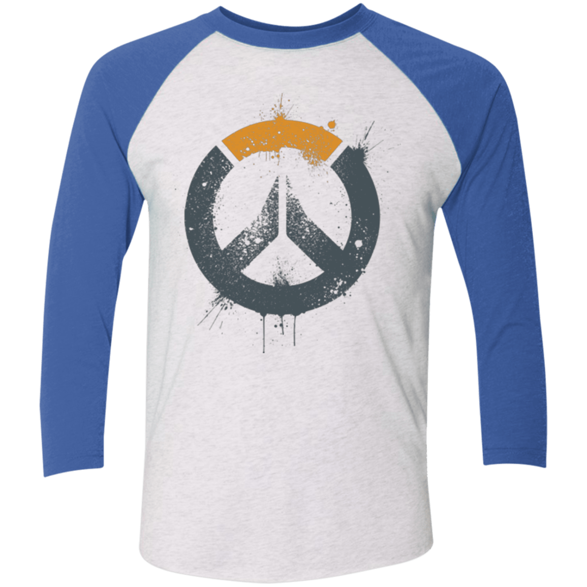 T-Shirts Heather White/Vintage Royal / X-Small Overwatch Triblend 3/4 Sleeve
