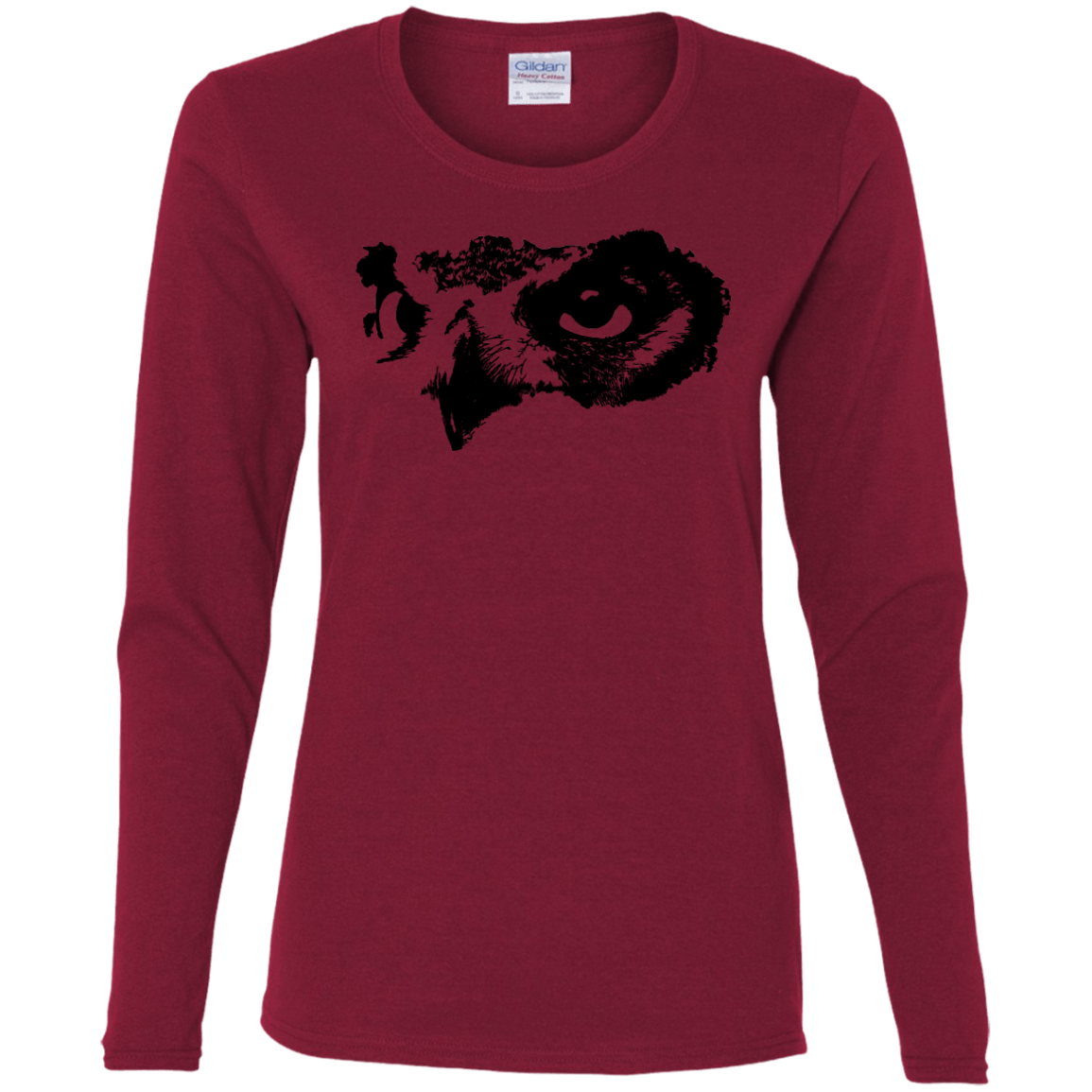 T-Shirts Cardinal / S Owl Eyes Women's Long Sleeve T-Shirt