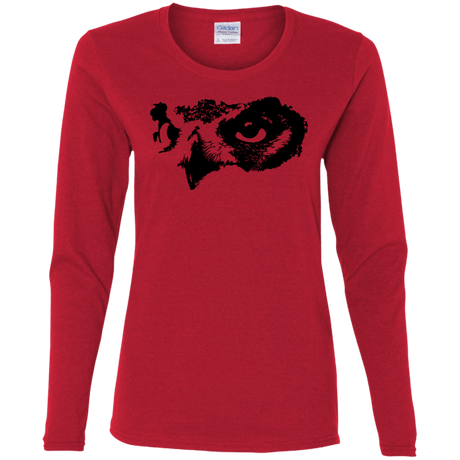 T-Shirts Red / S Owl Eyes Women's Long Sleeve T-Shirt