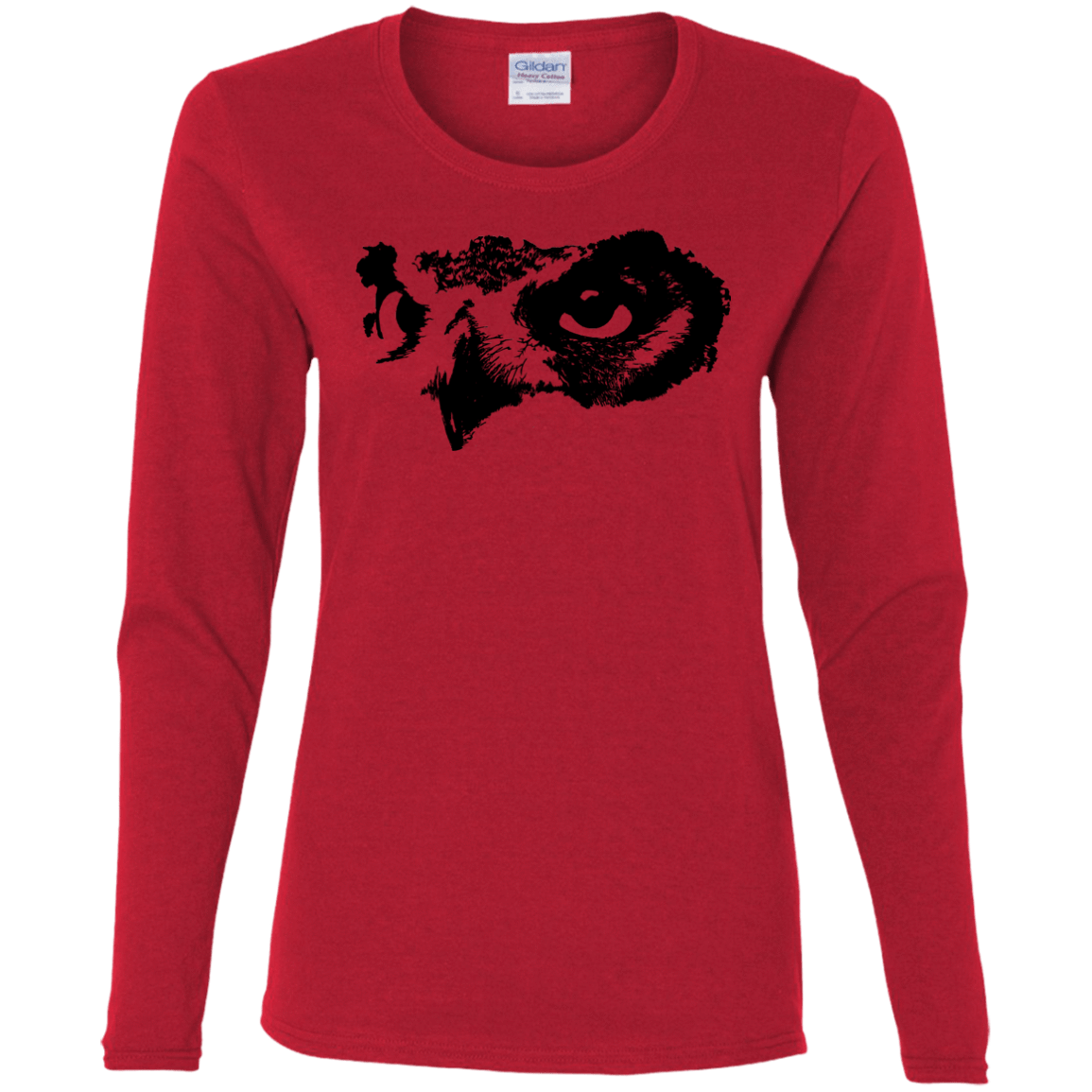 T-Shirts Red / S Owl Eyes Women's Long Sleeve T-Shirt