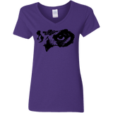 T-Shirts Purple / S Owl Eyes Women's V-Neck T-Shirt