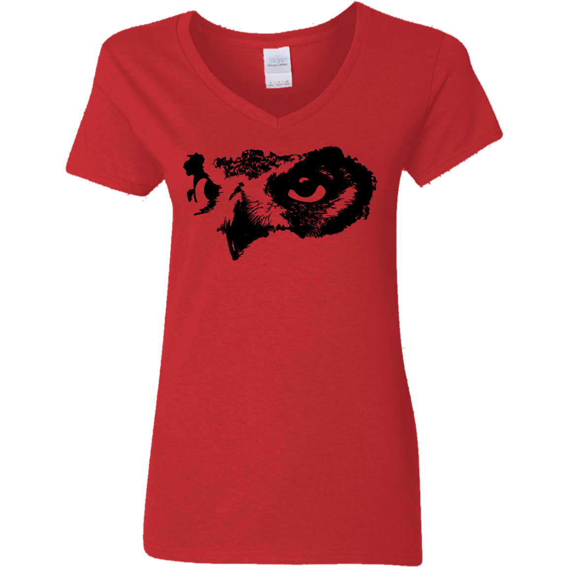 T-Shirts Red / S Owl Eyes Women's V-Neck T-Shirt