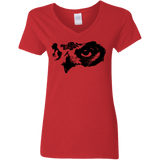 T-Shirts Red / S Owl Eyes Women's V-Neck T-Shirt