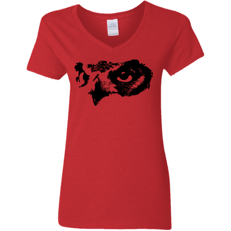 T-Shirts Red / S Owl Eyes Women's V-Neck T-Shirt