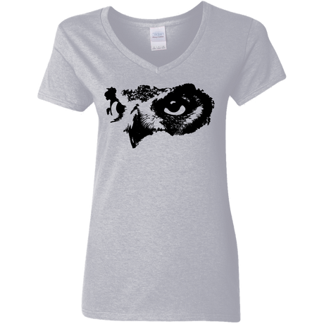 T-Shirts Sport Grey / S Owl Eyes Women's V-Neck T-Shirt