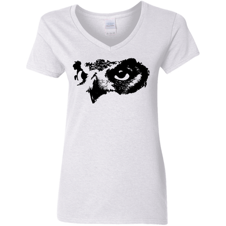 T-Shirts White / S Owl Eyes Women's V-Neck T-Shirt