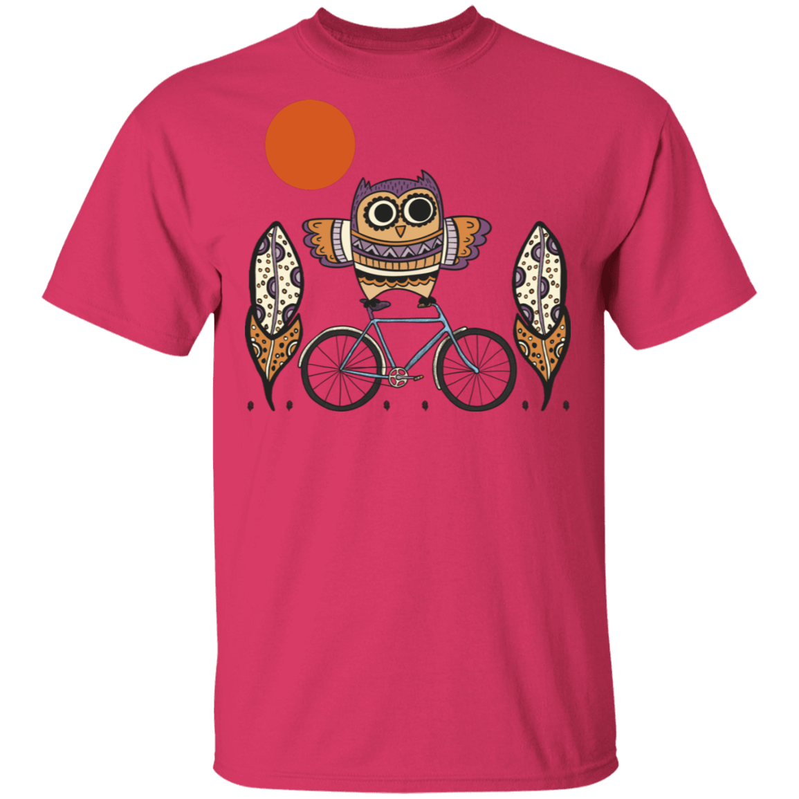 T-Shirts Heliconia / S Owl On A Bike T-Shirt