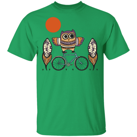 T-Shirts Irish Green / S Owl On A Bike T-Shirt
