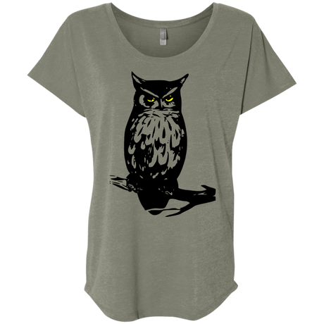 Owl Portrait Triblend Dolman Sleeve