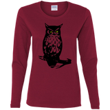 T-Shirts Cardinal / S Owl Portrait Women's Long Sleeve T-Shirt