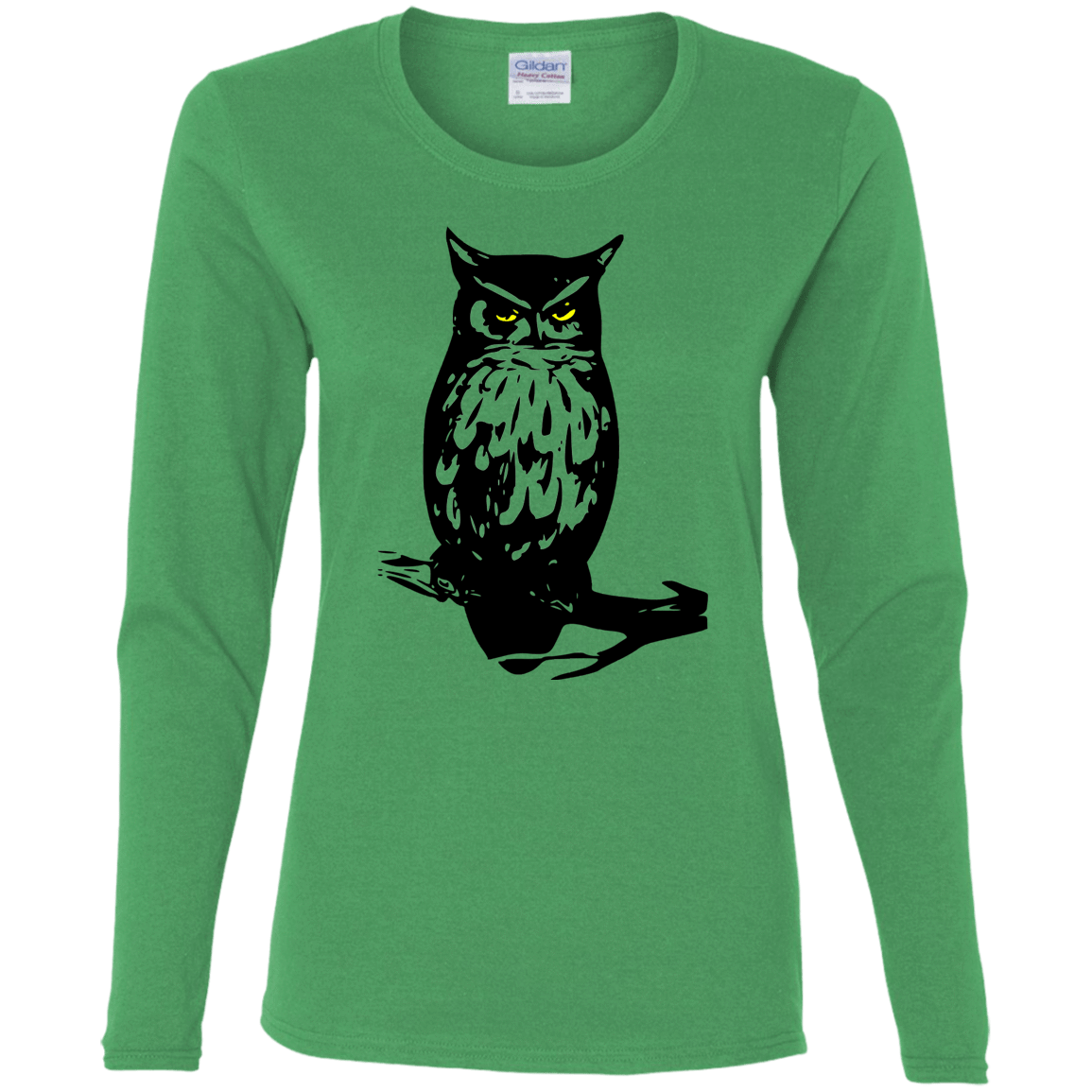 T-Shirts Irish Green / S Owl Portrait Women's Long Sleeve T-Shirt