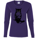 T-Shirts Purple / S Owl Portrait Women's Long Sleeve T-Shirt