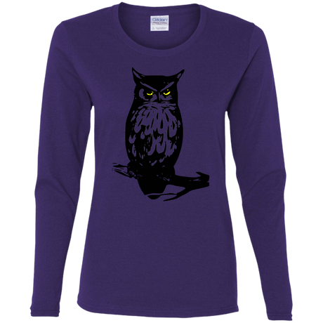 T-Shirts Purple / S Owl Portrait Women's Long Sleeve T-Shirt