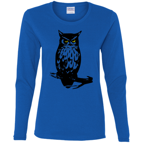 T-Shirts Royal / S Owl Portrait Women's Long Sleeve T-Shirt