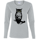 T-Shirts Sport Grey / S Owl Portrait Women's Long Sleeve T-Shirt