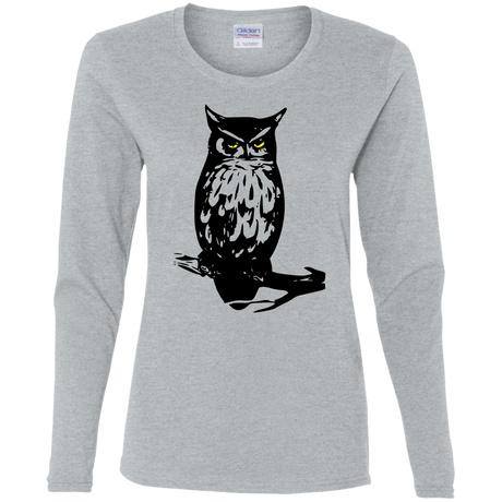 T-Shirts Sport Grey / S Owl Portrait Women's Long Sleeve T-Shirt
