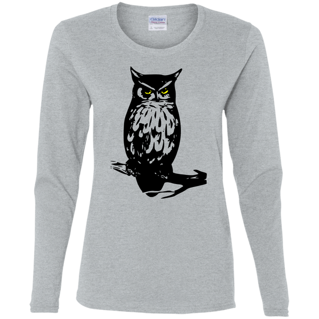 T-Shirts Sport Grey / S Owl Portrait Women's Long Sleeve T-Shirt